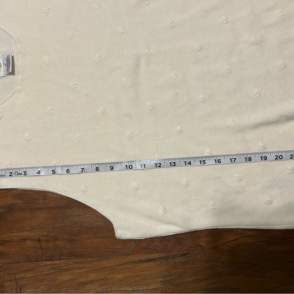 The Bentley Plus Cream Sleeveless Knit Top Flower Embroidery Size 2X Ramie - Picture 4 of 8